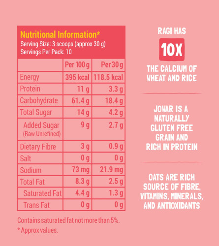 Slurrp Farm Multigrain Millets Cereal with Ragi, Strawberry and Rice Crispies