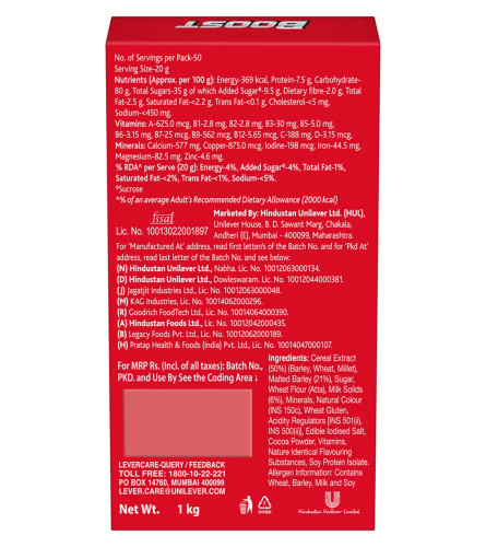 Boost Health, Energy and Sports Nutrition Chocolate drink - 1 kg Refill Pack, (Free shipping world)