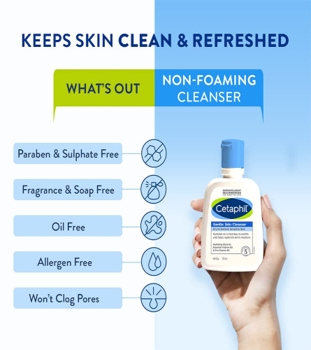 Cetaphil Face Wash Gentle Skin Cleanser for Dry to Normal, Sensitive Skin