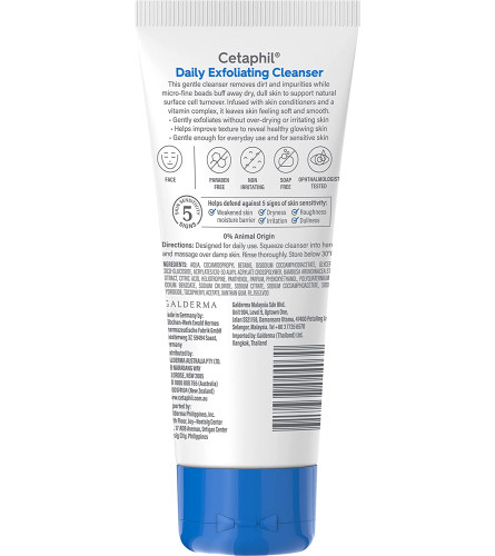 Cetaphil Face Wash Daily Exfoliating Cleanser For All Skin Types