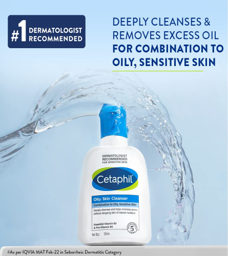 Cetaphil Oily Skin Cleanser , Daily Face Wash for Oily, Acne prone Skin , Gentle Foaming