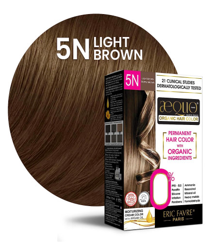 Aequo Organic Cream Hair Colour 5N Light Brown for Women