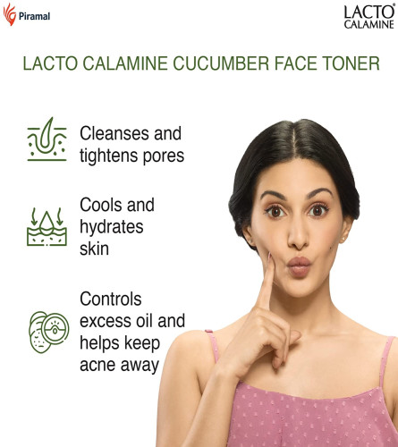 Lacto Calamine Cucumber Face Toner with Green Tea & Niacinamide for hydrated skin