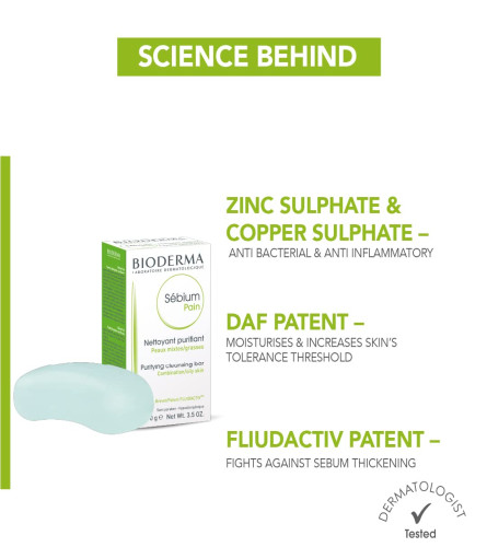 Bioderma Sebium Pain, Anti-Acne Soap - 100gm (free ship)