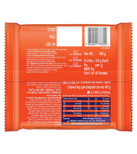 Cadbury Bournvita Biscuits New and Improved Chocolatey Cookies, Tiffin Pack, 400 g  Free Shipping
