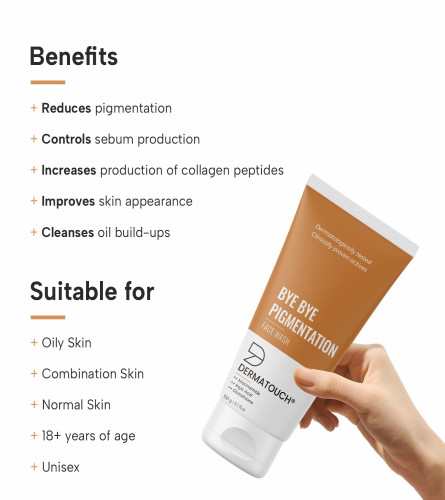 DERMATOUCH Bye Bye Pigmentation Face Wash || Anti Pigmentation Face Wash