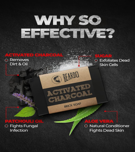 Beardo Activated Charcoal Brick Soap