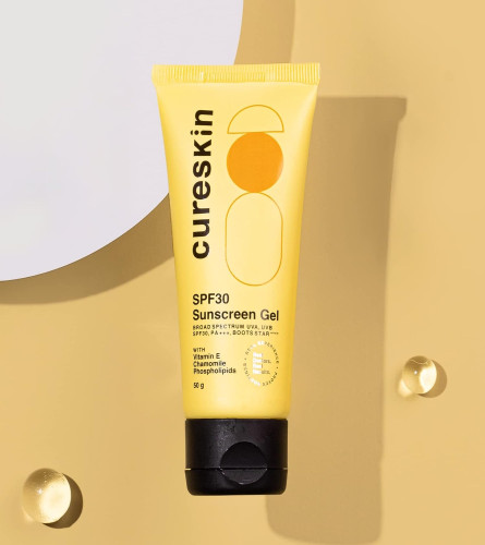 Cureskin SPF 30 PA +++ Sunscreen Gel for Oily & Acne Prone Skin | Aloe vera & Vitamin E
