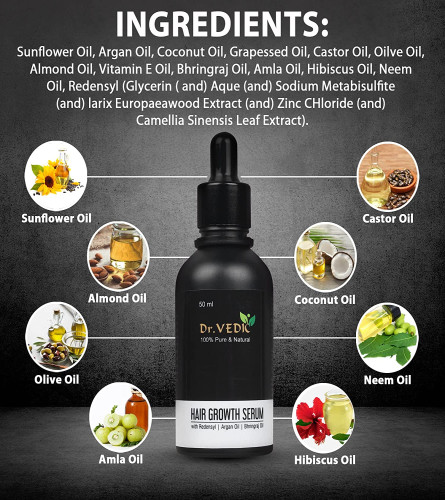 Dr.Vedic Hair Growth Serum , Hair Fall Control For Men & Women