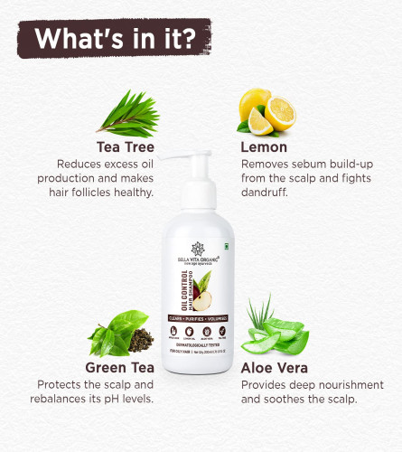 Bella Vita Organic Oil Control Shampoo for Oily Hair and Scalp