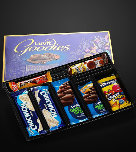 LuvIt. Goodies Chocolates Assorted Gift Pack | Diwali Chocolate Gift Set Pack of 5-125.8g Each