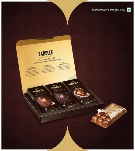 Fabelle The Bars Trilogy - Chocolate Pack, 3 Assorted Large Luxury Chocolate Bars,388g Free shipping