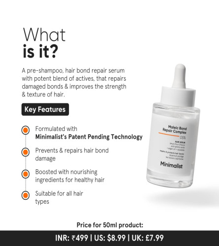 Minimalist Maleic Bond Repair Complex 05% Hair Serum For Women & Men