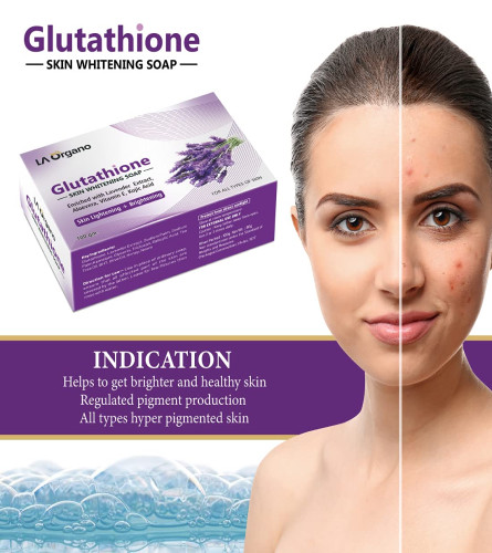 LA Organo Glutathione Lavender Skin Whitening Soap For All Skin Type