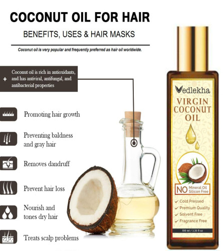 Vedlekha Natural & Organic Virgin Coconut Oil For Hair & Skin