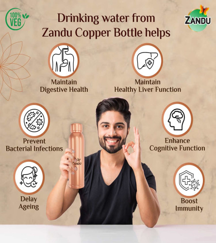 Zandu Copper Water Bottle