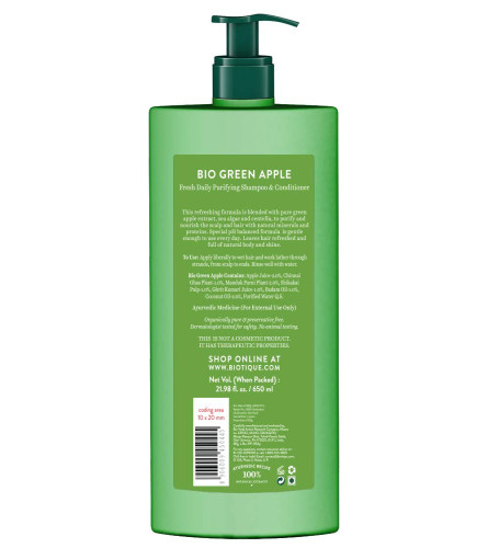 Biotique Green Apple Shine & Gloss Shampoo & Conditioner For Glossy Healthy Hair