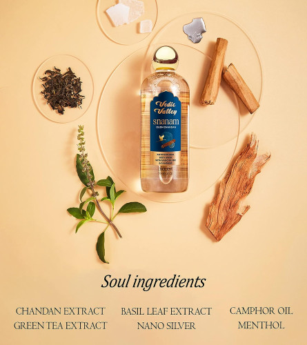 Vedic Valley Body Wash Oudh Chandan Certified Antimicrobial Body Wash