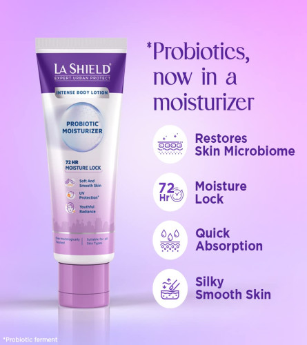 La Shield Probiotic Moisturizer Body Lotion | Restores Skin microbiome | 72 hydration
