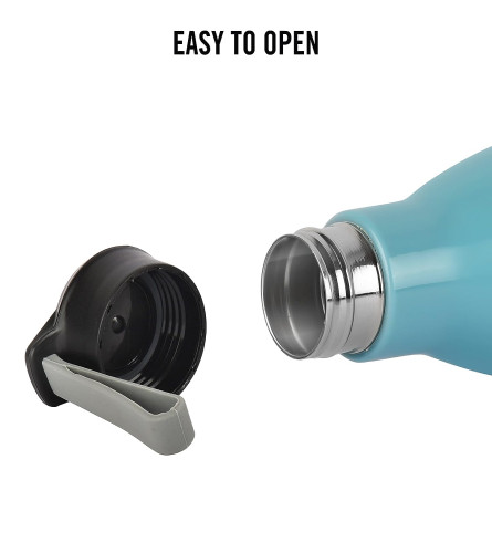 Cello Puro Steel-X Neo 900 Cold Water Bottle with Inner Steel and Outer Plastic- Blue 730 ml (Fs)