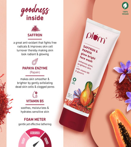 Plum Saffron & Papaya Glow Bright Face Wash