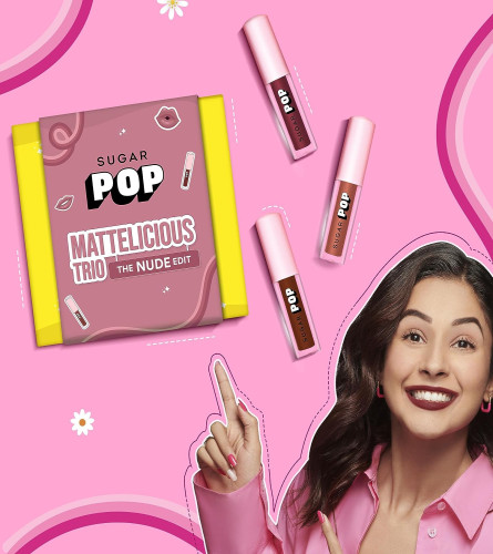 SUGAR POP Mattelicious Trio Lipcolours - The Nude Edit  Nude Brown (Set of 3)