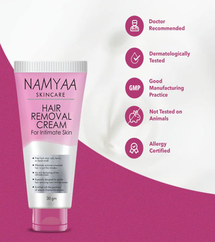 Namyaa Hair Removal Cream For Intimate Skin With After Wax Soothing Serum 60GM-Pack of 2