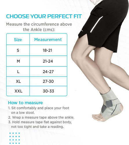 Vissco Neoprene Ankle Support, Provides Optimum Compression & Support to the Ankle - Large (pack of 1) Fs