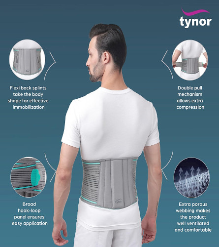 TYNOR Lumbo Sacral Belt, Large, 1 Unit - Multicolor