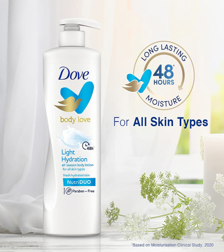 Dove Body Love Light Hydration Body Lotion For All Skin Types, 48hrs Moisturisation
