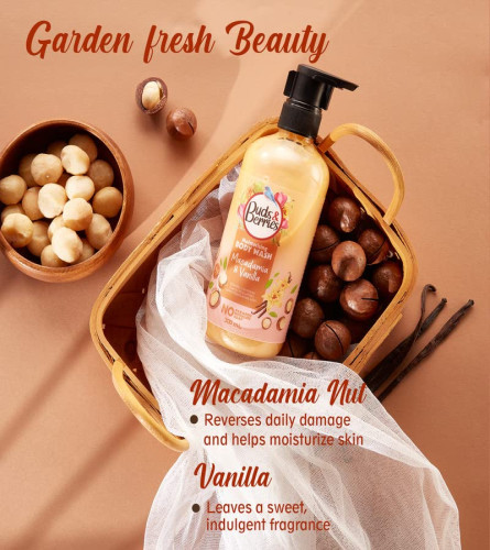 Buds & Berries Macadamia And Vanilla Extracts, Moisturizing Body Wash