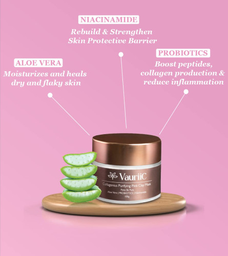VauriiC Purifying Pink Clay De Tan Face Pack Mask