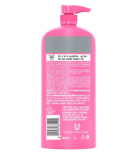 Sunsilk Lusciously Thick & Long Shampoo 1 L, With Keratin, Yoghut Protein and Macadamia Oil