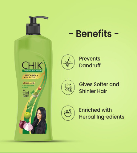 Chik Panchratan Herbal Solution Total Hair Care Shampoo, For Soft, Smooth & Voluminous Hair, 1L