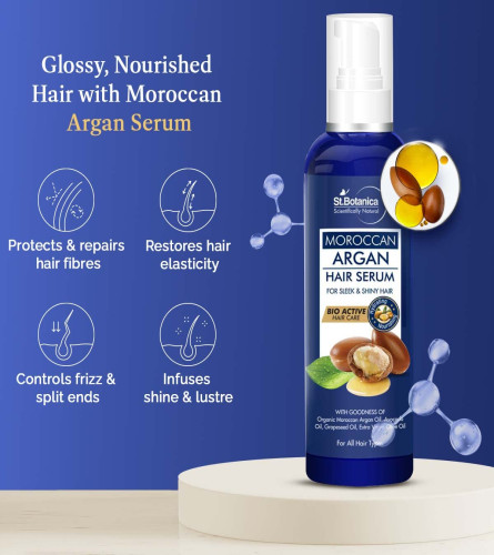 St.Botanica Moroccan Argan Hair Serum - Nourishing and Frizz Control Serum 120ml,Free shipping world