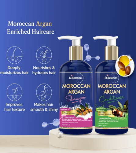 StBotanica Moroccan Argan Hair Shampoo + Argan Hair Conditioner, 300ml Free shipping worldwide