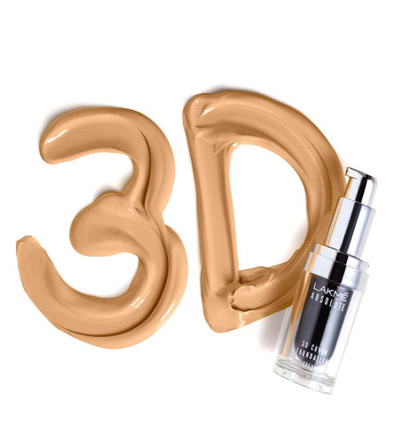 Lakmé Absolute 3D Cover Liquid Foundation Velvet Finish- Neutral Honey, 15ml (Fs)