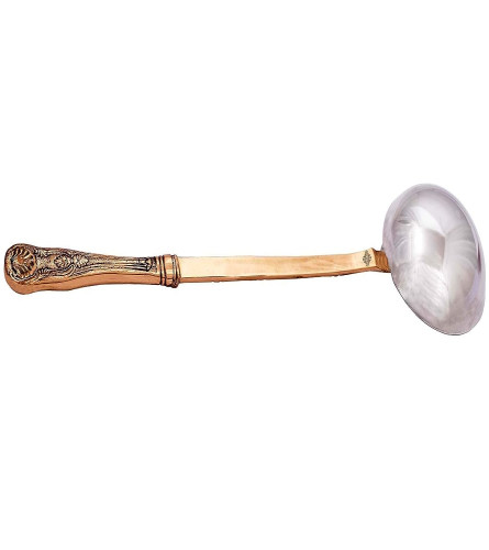 Indian Art Villa Steel Copper Ladle Spoon, Serving Dishes Home Hotel Restaurant, Tableware 14.3'' Inch (pack of 1)