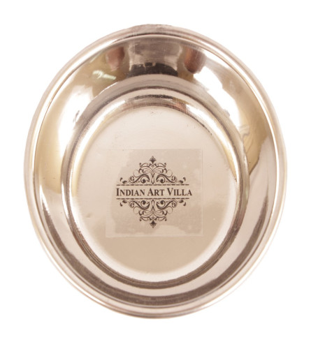 INDIAN ART VILLA Steel Copper Bowl, Serveware & Dinnerware Home Restaurant Hotel, 100 ML (Set of 2)