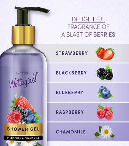 Layer'r Wottagirl Shower Gel Wildberry & Chamomile For Women, 300 ml (Fs)
