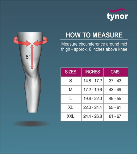 Tynor Functional Knee Support Compression, Hinged, Strapping Large(19.6 - 22.0 Inches) 1 Unit