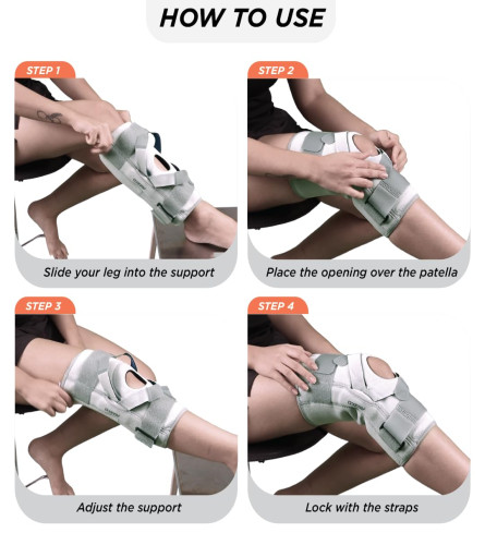 Vissco Neoprene Hinged Patella Knee Brace (Moderate Support) Small (pack of 1) Fs