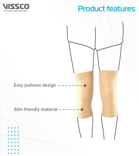 Vissco Tubular Elastic Knee Cap, Knee Support (IN PAIR) - XXL