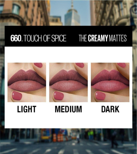 Maybelline New York Matte Lipstick, Intense Colour, Keeps Lips Moisturised, Touch of Spice 3.9 gm (pack of 2)