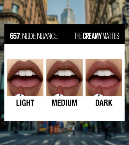 Maybelline New York Matte Lipstick, Intense Colour, Keeps Lips Moisturised, Nude Nuance 3.9 gm (pack of 3)