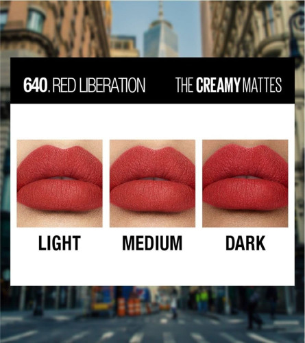 Maybelline New York Matte Lipstick, Intense Colour, Moisturised Lips Red Liberation 3.9 gm (pack of 3)