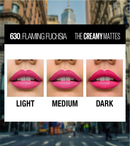 Maybelline New York Matte Lipstick, Intense Colour, Moisturised Lips Flaming Fuchsia 3.9 gm (pack of 2)
