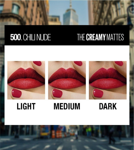 Maybelline New York Matte Lipstick, Intense Colour, Moisturised Lips Chilli Nude 3.9 gm (pack of 3)