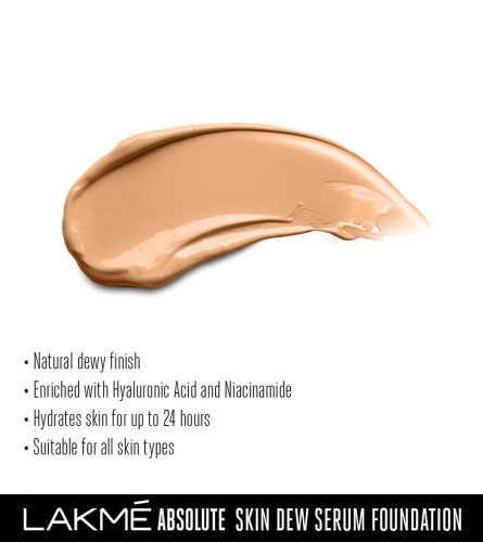 Lakmé Absolute Skin Dew Serum Foundation Warm Crème 30 gm (pack of 2) Fs