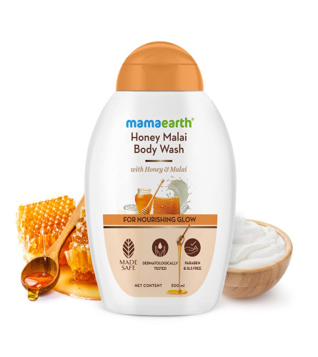 Mamaearth Honey Malai Body Wash with Honey & Malai for Nourishing Glow